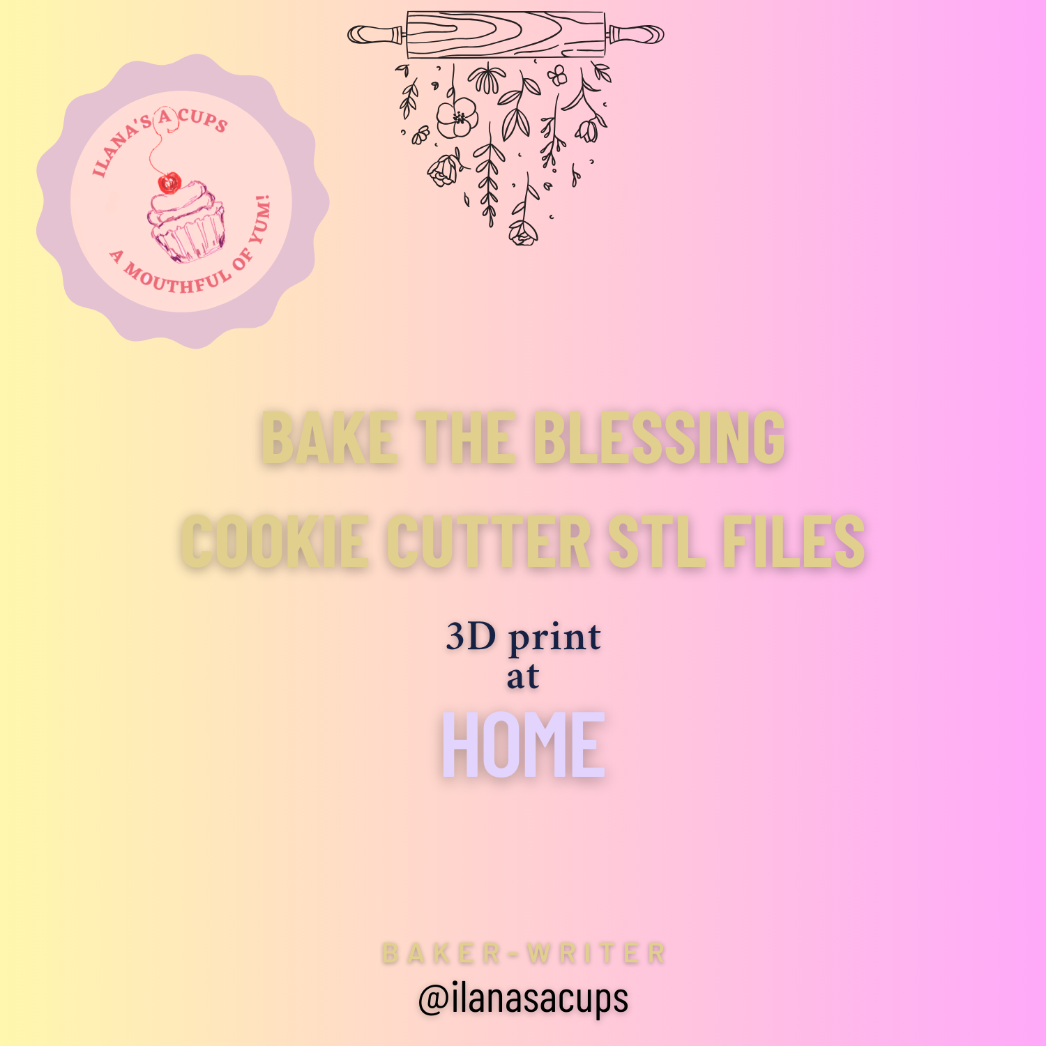 Bake the Blessing Cookie Cutter STL Files