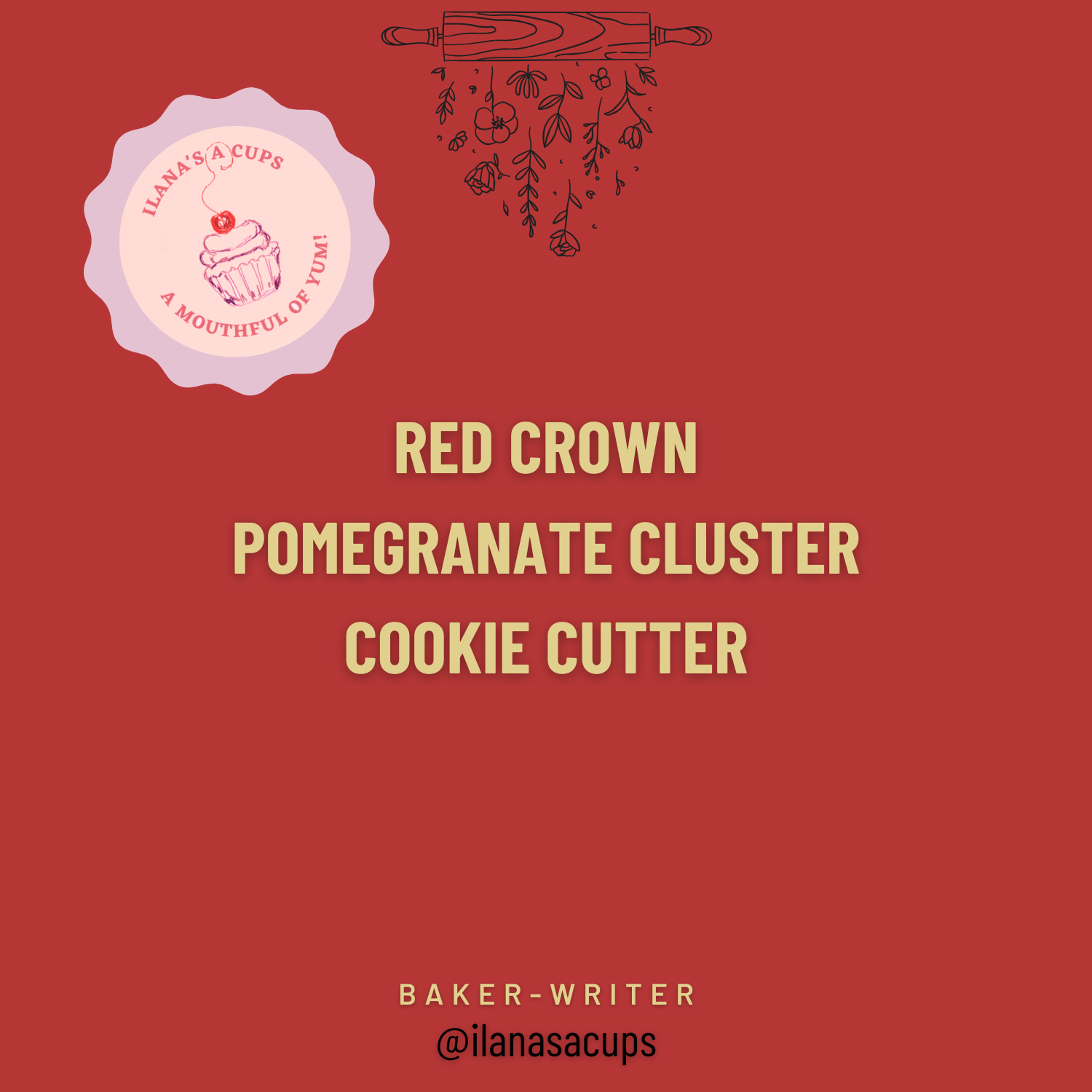 Red Crown Pomegranate Cluster Cookie Cutter