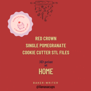 Red Crown Single Pomegranate Cookie Cutter STL Files