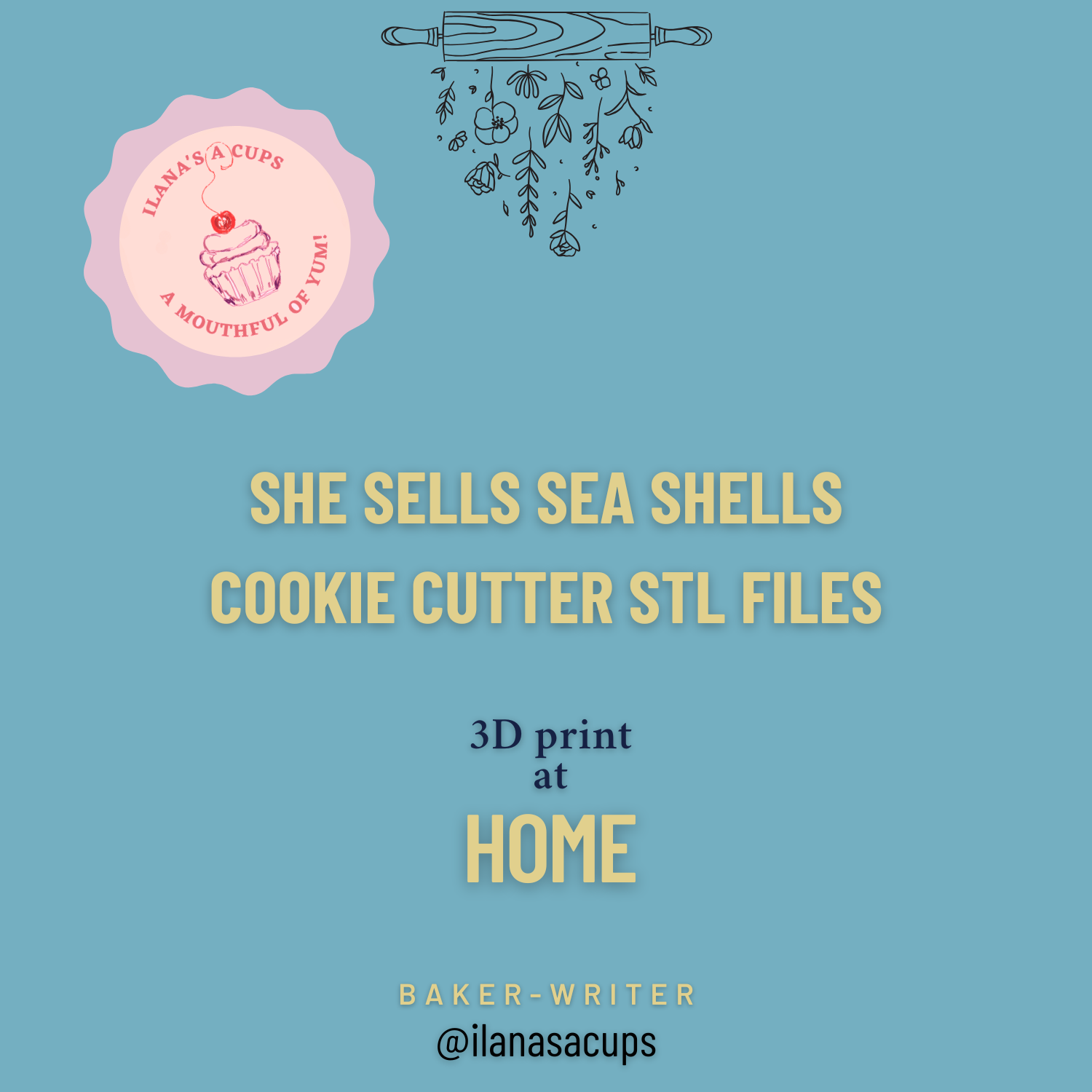 She Sells Sea Shells Cookie Cutter STL Files